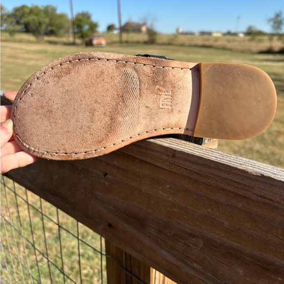 Frye Avery Stud Black Leather Thong Sandal Size 7.5 - Picture 5 of 8